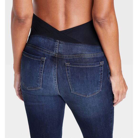 Isabel Maternity Women over the belly Jeans Sz. 14 Drk Blue NWOT Jeggings - Picture 4 of 10